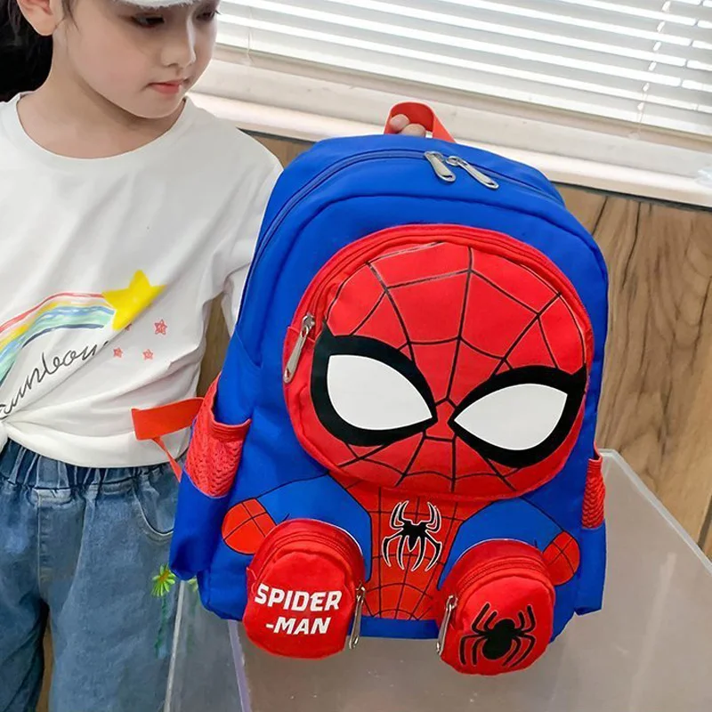 Disney Boy Backpacks Cartoon 3D Stereo Student Schoolbag Super Heroes Kindergarten Backpack 3-10 Year Children Travel Bag