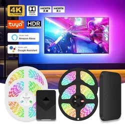 Ambient LED Backlight Kit with HDMI Sync Box 2.1 for 32~120 inch TV PC, sync with TV Cabinet/Ceiling/Sofa/Bed LED Strip Light