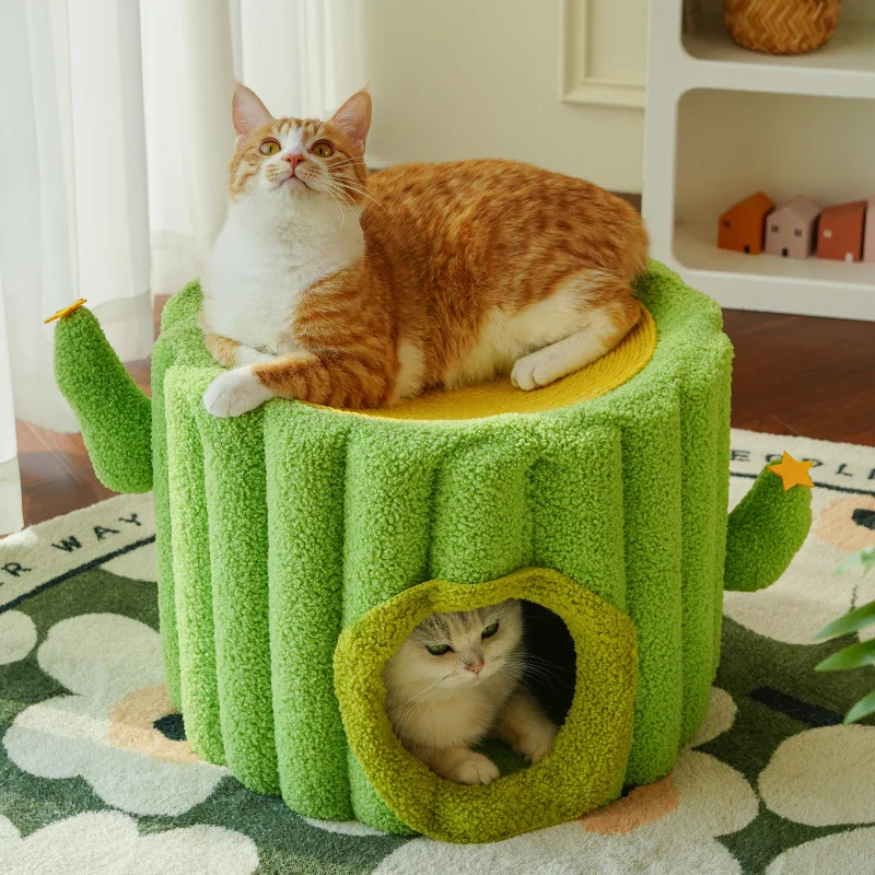 Rascador para gatos cactus de sisal natural, alfombra rústica - imagen 5
