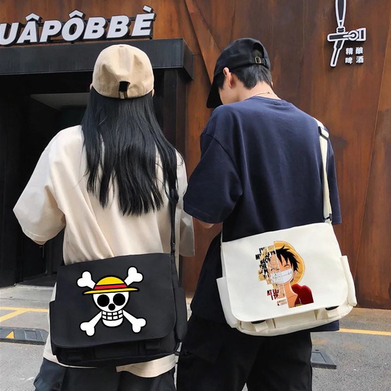 

Japanese Anime One Piece Shoulder Bag Cartoon Figures Crossbody Bags Daily Large Capacity Trendy Mailman Bag Canvas Bags Gifts