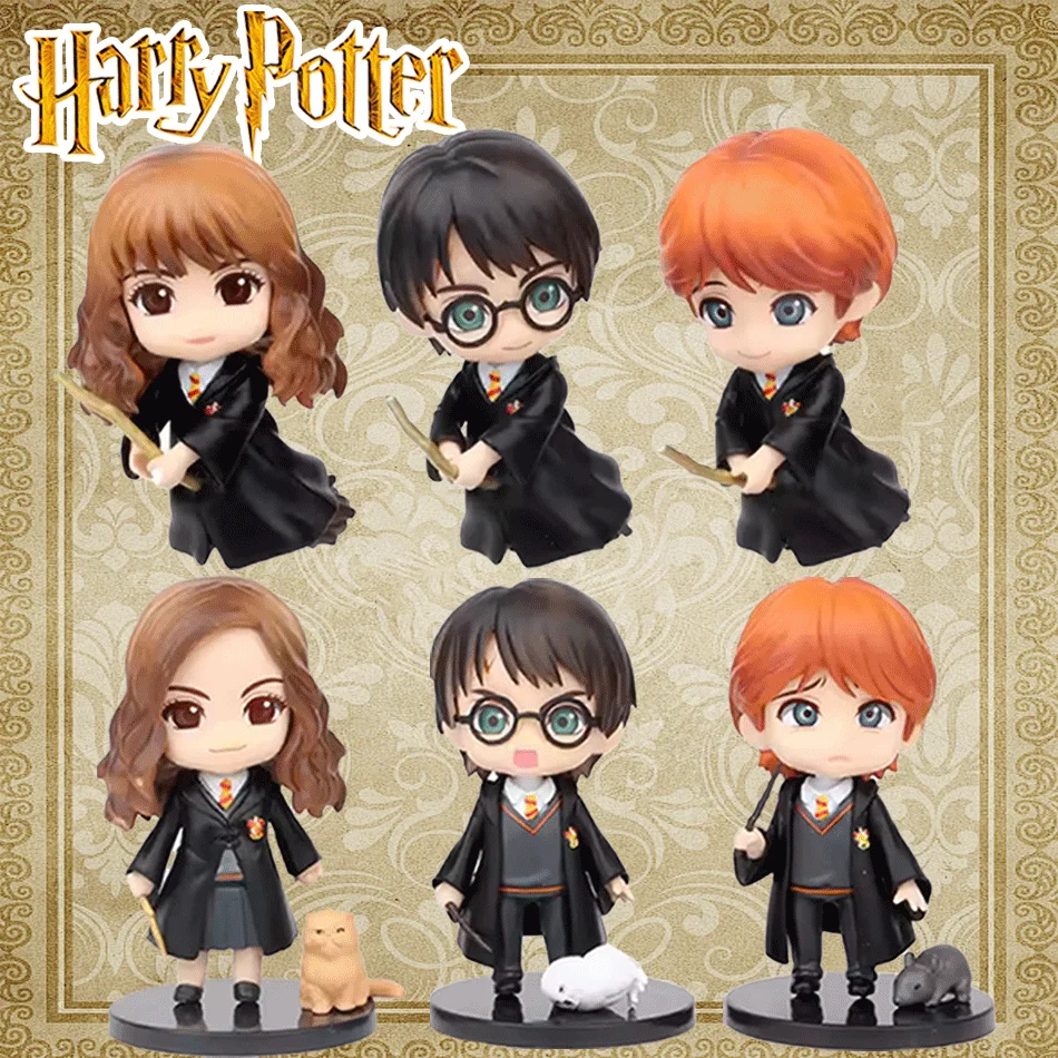 

The Harry -@ Potter Action Figures with Hermione Ron Malfort Models, Q Version Dolls for Car Decoration or Kids' Toys Gift
