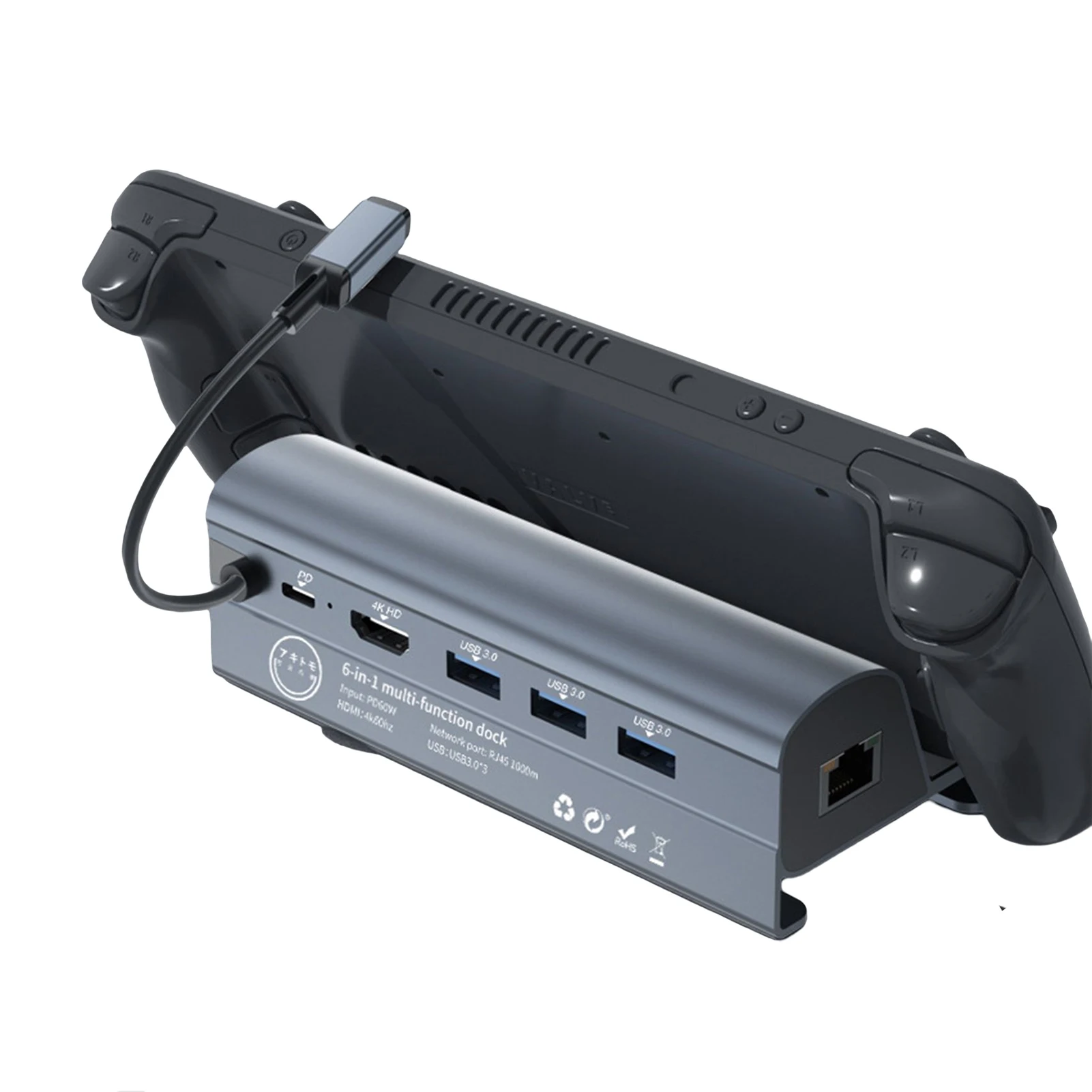 For Steam Deck Docking Station with HDMI-compatible 4K@60Hz Resolution for Switch Tablet Phone Computer
