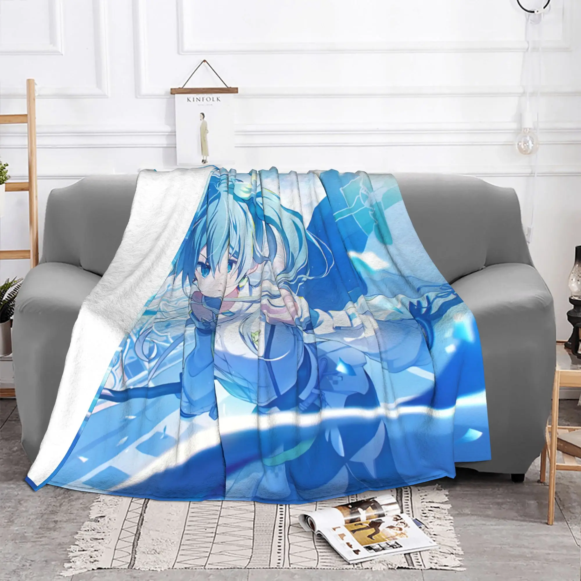 1PC home Cutecore Hatsune Miku  Blanket Super Cosy Plush Home Living Room Sofa halloween