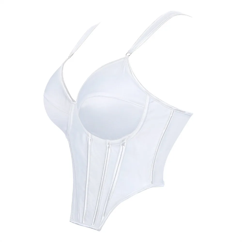 

Fashion Sexy Camisole Women Slim High Quality Bra French Sleeveless Solid Tank Top Vintage Bustier Vest Boned Corset
