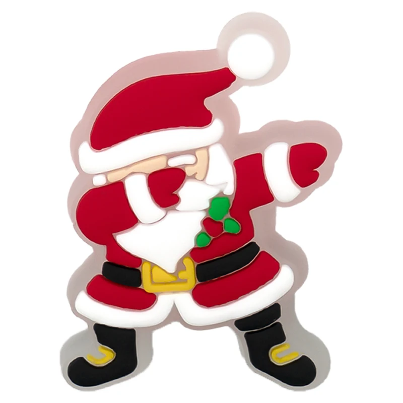 1-5 قطعة عيد الميلاد الجديد LED الأحذية السحر ، لطيف سانتا كلوز القط والكلب دبوس اكسسوارات للصنادل ، قباقيب الأحذية مشبك هدايا عيد الميلاد