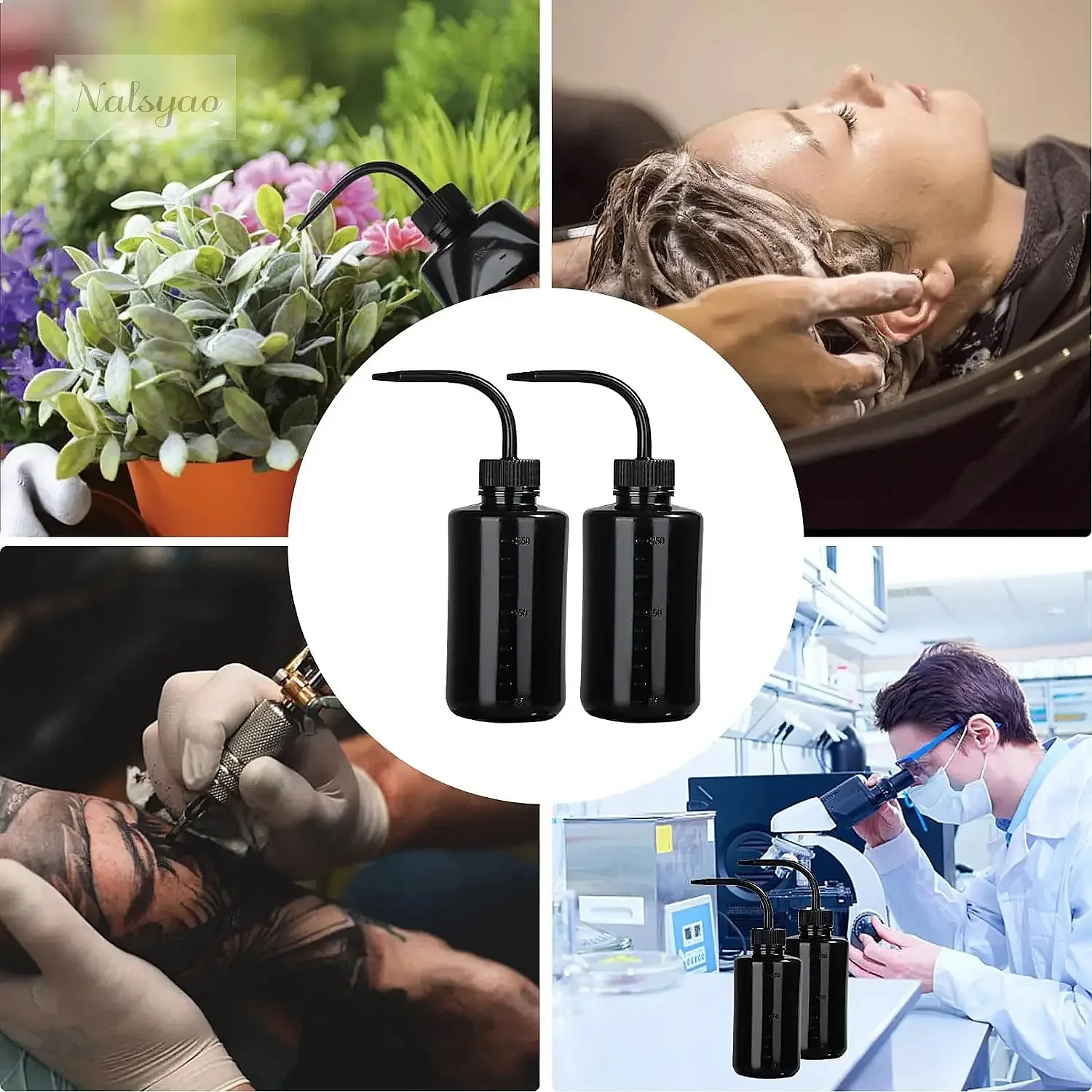 150/250/500ml Tattoo Washing Bottle Clean Squeeze Bottle Eyelash Extension Cleaning Lab Measuring Bottle Plastic