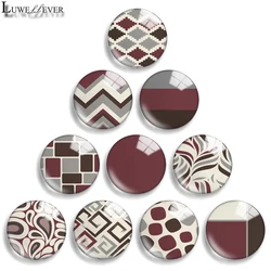 10mm 12mm 20mm 25mm 30mm 40mm 769 Dark Red Mix Round Glass Cabochon Jewelry Finding 18mm Snap Button Charm Bracelet