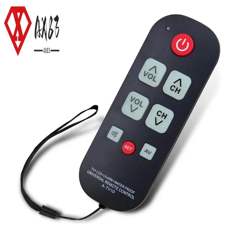 

AX83-A-TV10 TV Remote For Seniors Universal Controller Simple Waterproof Remote Control With LED Light For All TV Models