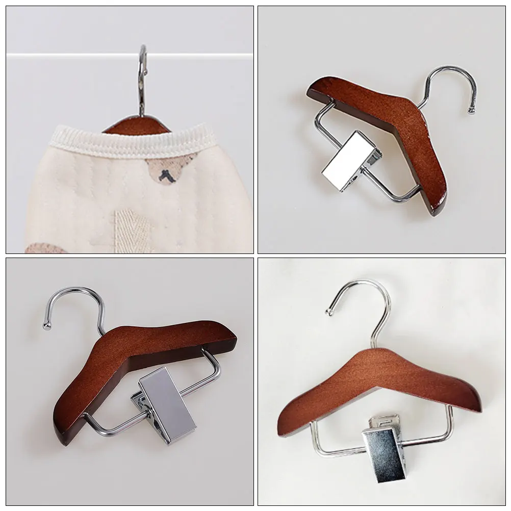 

2Pcs Mini Small Wooden Child Drying Rack for Dog Accessories Prevent Deformation Home Pet Shop Use Small Hangers Pet Clothes
