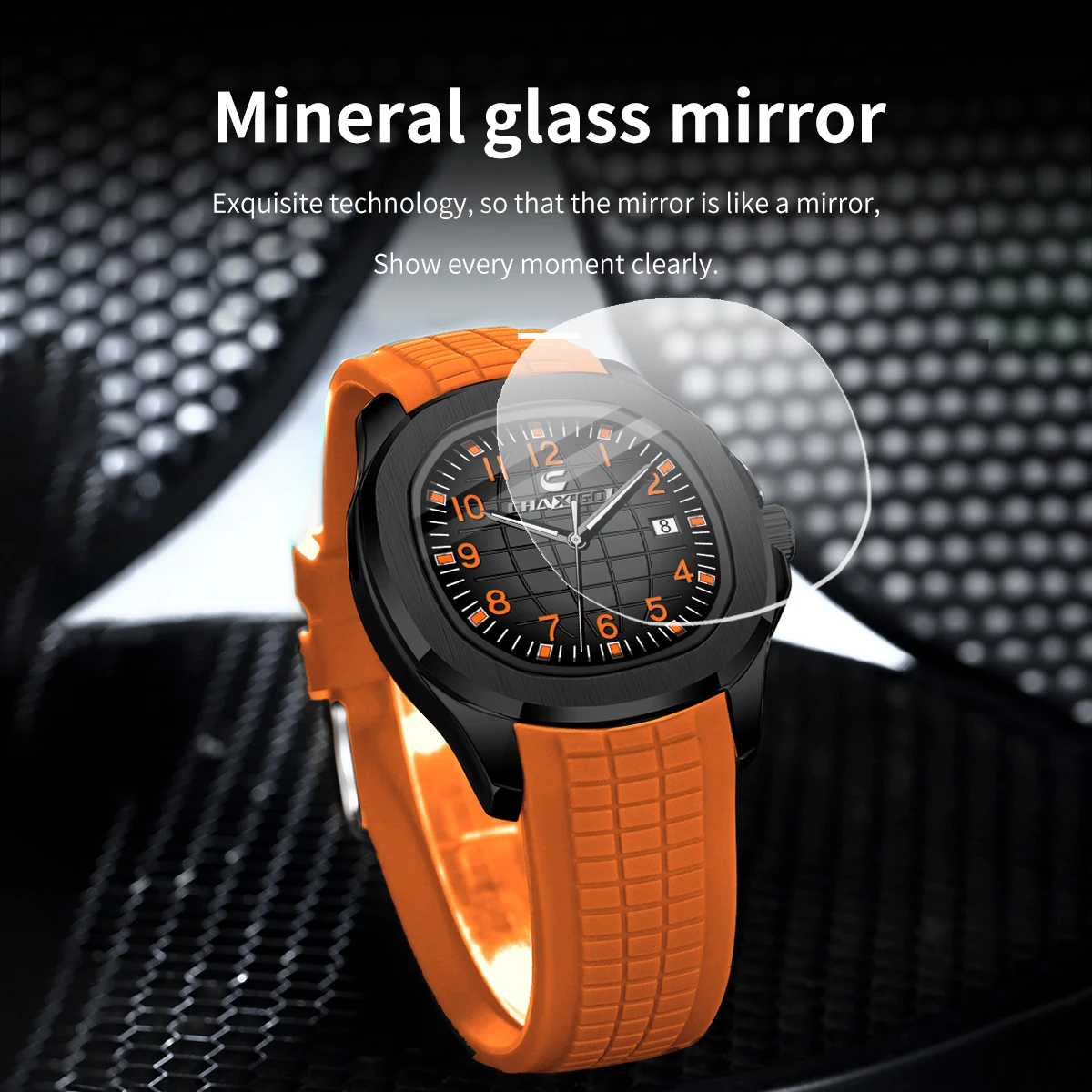 CHANAGO Relógio masculino casual de quartzo com pulseira de silicone com mostrador luminoso clássico, vidro mineral, resistência à água de 30 m