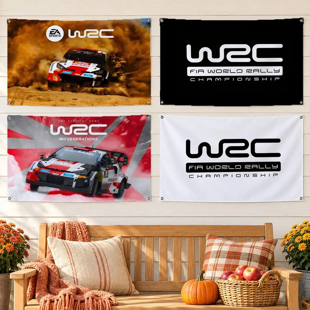WRC Banner World Rally Championship WRC Flags No Hem Banner Anti Fade Washable Home Wall Decor Multi Sizes