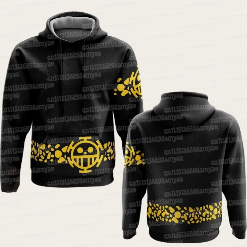 One Piece Trafalgar Law 3D Digital Cartoon Print Logo Anime Cosplay Kleidung Hoodie Warmer Pullover Jacke Peripherieartikel Familienoutfit – Detail 5