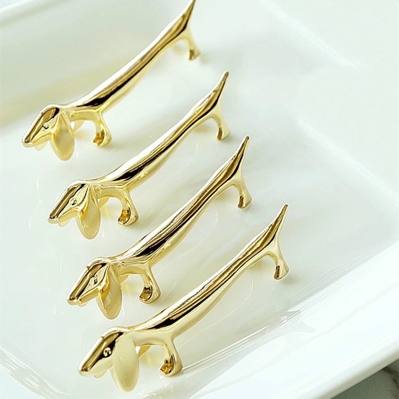 Silver Cutlery Bracket Holder Kitchen Accessories Zinc Alloy Cute Cutlery Storage Fawn /Little Dog Shape Tableware Rack Holder