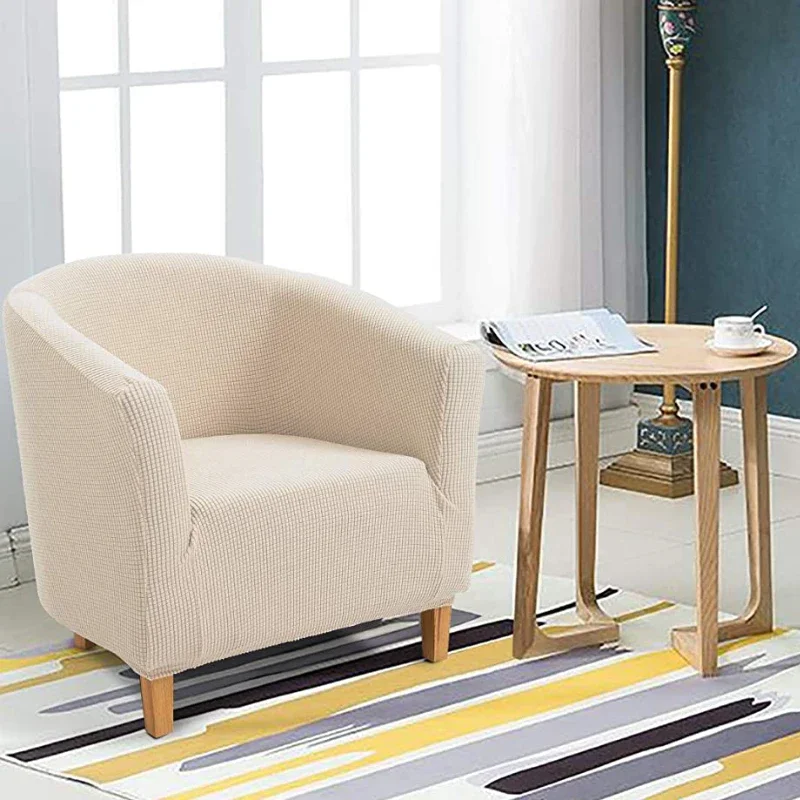 High Stretch Spandex Coffee Tub Sofa Armchair Seat Cover Protector Washable Furniture Slipcover Easy-install Home Chair Decor