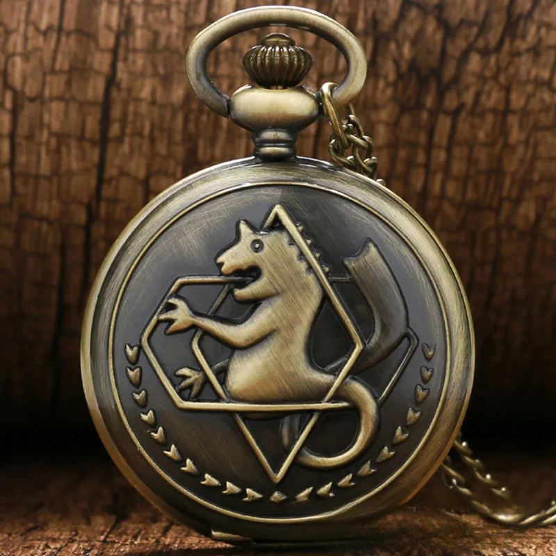 Fullmetal Alchemist Vintage Pocket Watch Gift Box Edward Elric Cosplay Anime Peripheral Role-playing Props Ornaments Necklaces