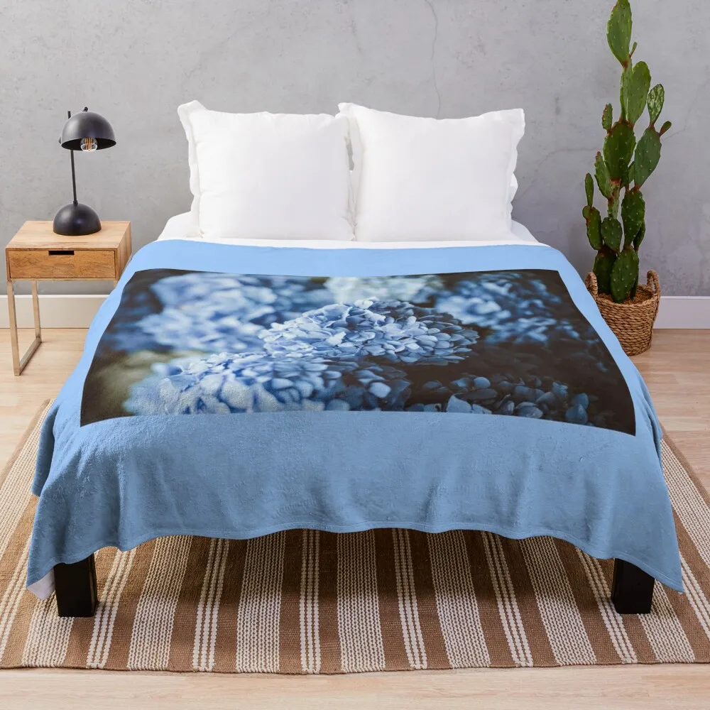 Beautiful Blue Hydrangeas  Throw Blanket Soft Big Cute Plaid Blankets