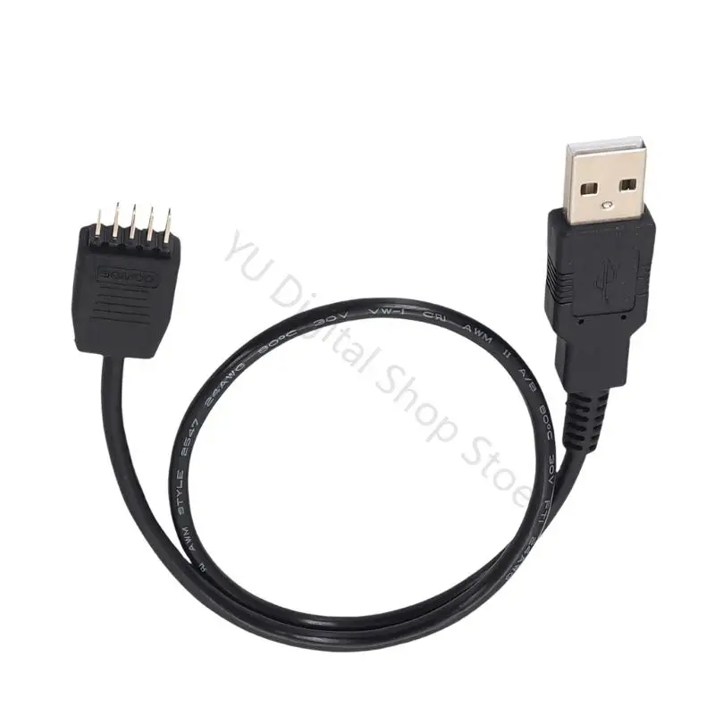 96BA Durability PVC USB A Male To 9Pin Header Wire For Customization Water Cooling And System Displays