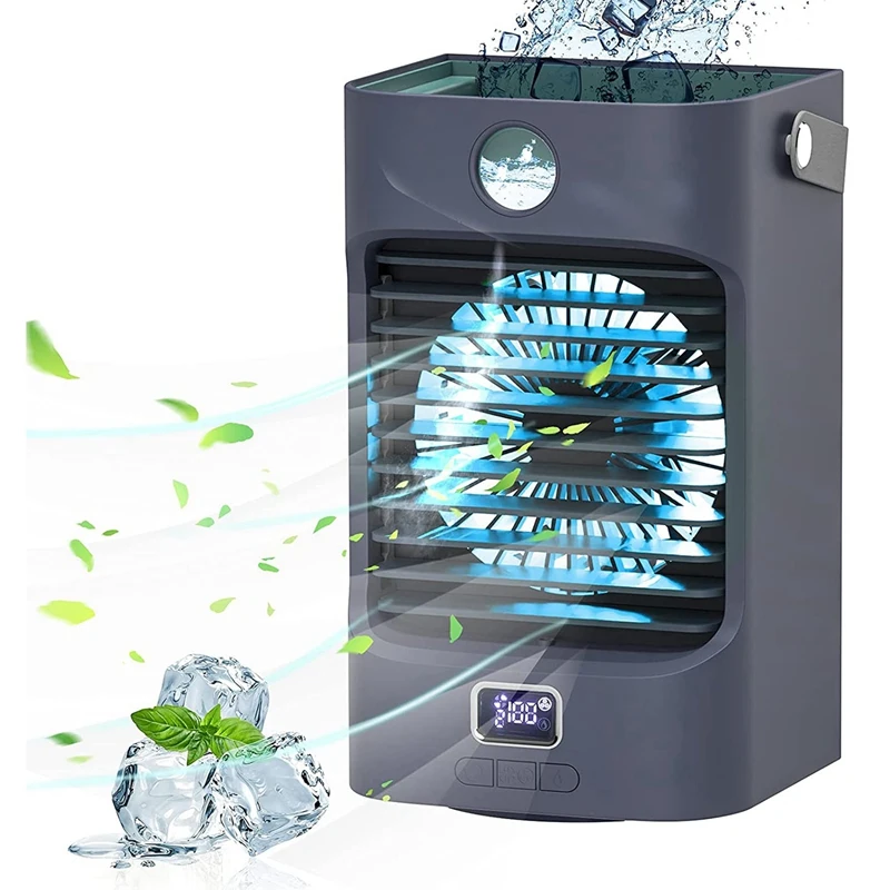 

Air Cooler,120 ° Rotation Function, Portable Humidifier And Air Purifier And 3 Fan Speeds,LED Lights,Display Temperature