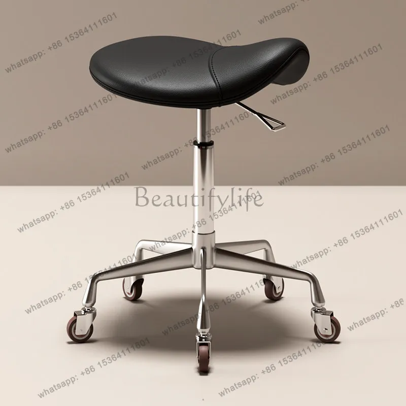 Barber shop chair rotating lifting round stool pulley large work stool
