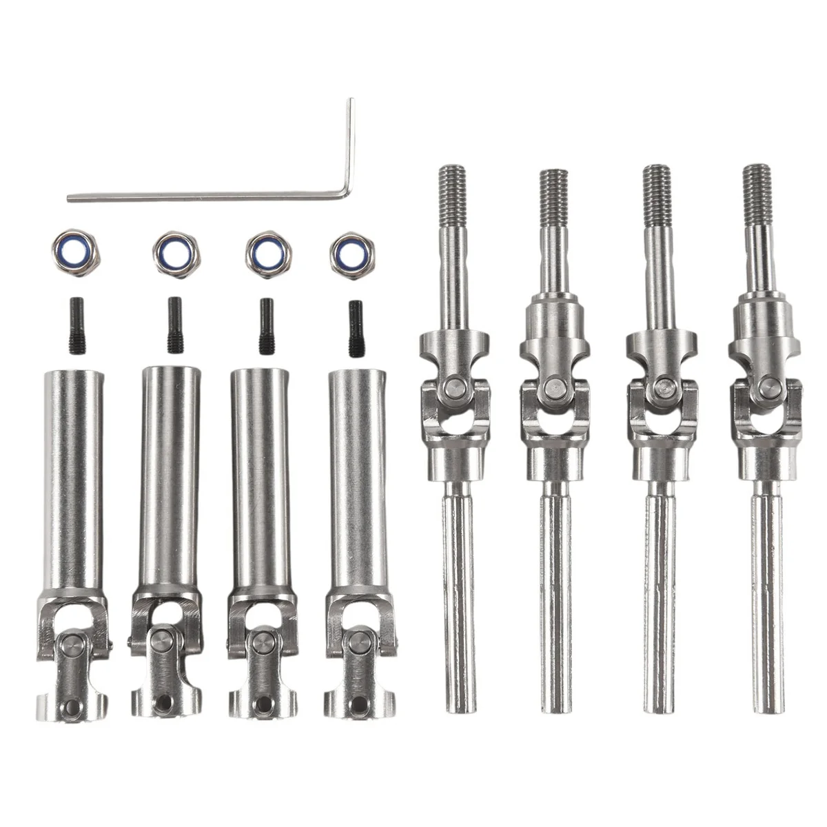 

AINY-4Pcs Metal Stainless Steel Drive Shaft CVD for 1/10 Traxxas Slash Rustler Stampede VXL 4X4 4WD RC Car Upgrade Parts