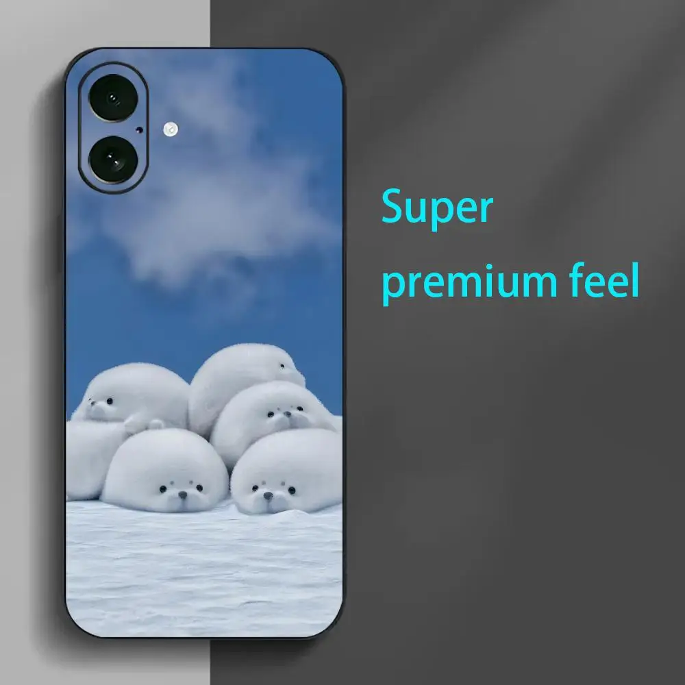 Cute Popular seal design Phone Case For iPhone 17 16 15 14 13 12 X XR XS 8 Plus Mini Pro Max Soft black Shockproof Cover view 3