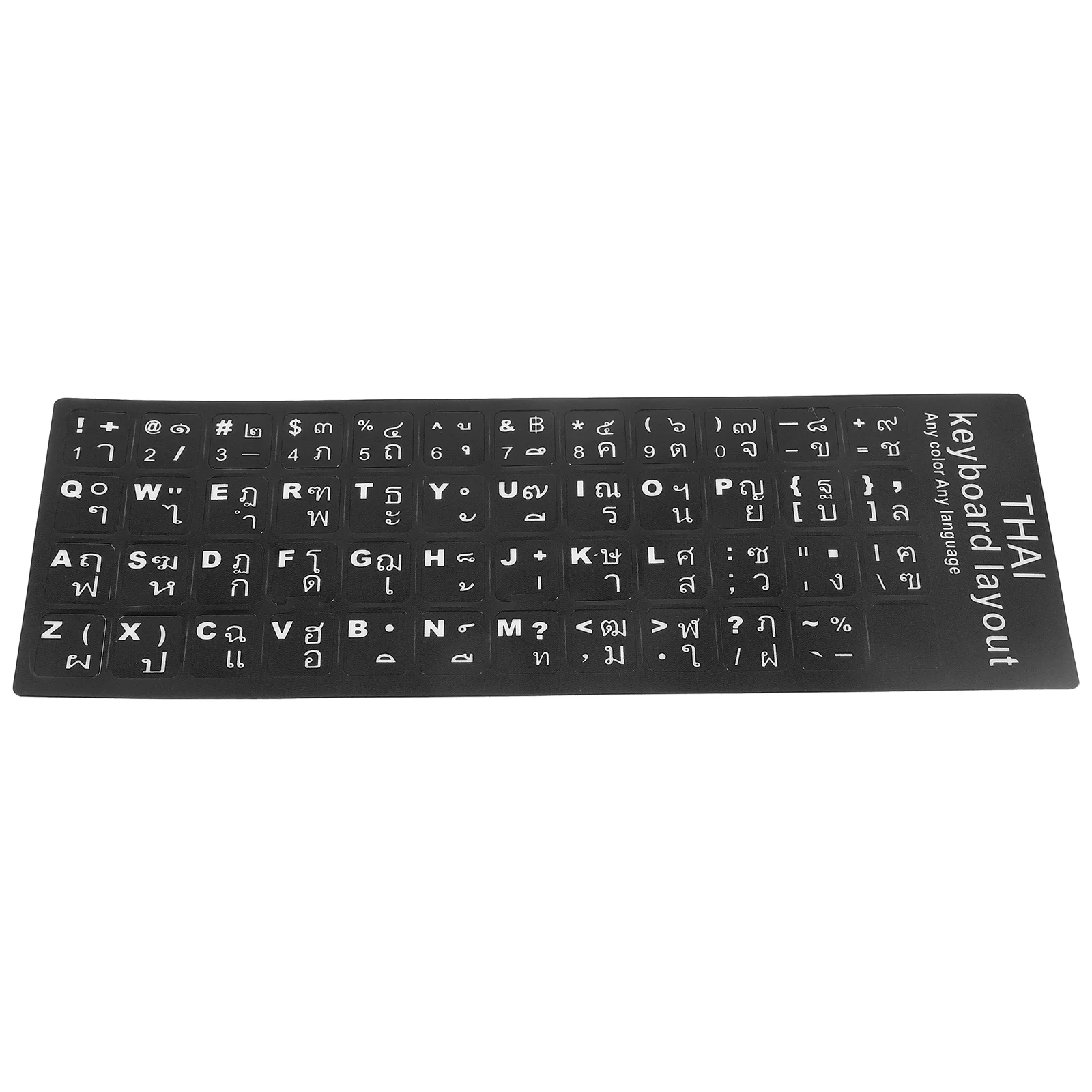 2 Sheets Thai Keyboard Stickers Convenient Computer Decals Replacement Nail Accessories for Laptop Aesthetic Pvc Material