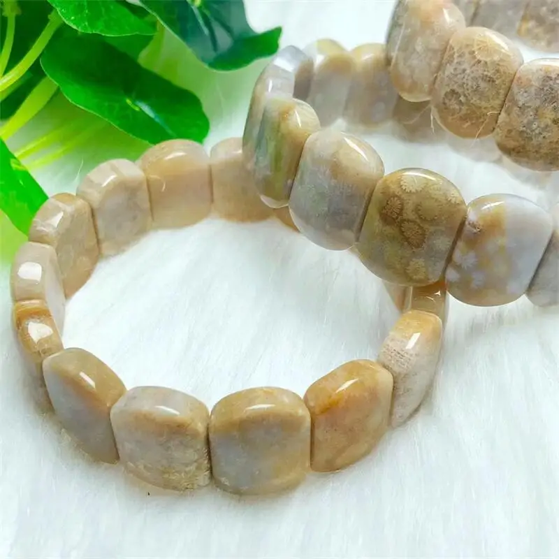 Pulseira de jade coral natural para homens e mulheres, encantos com cordas, pulseira luxuosa, moda personalizada, presente de férias 14x19mm, 1pc