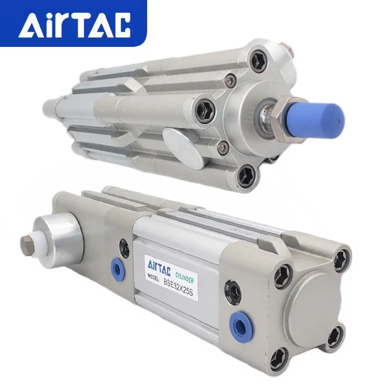 AirTAC BSE Locking Enclasp Pneumatic Cylinder Double Acting Bore32 40 50 63 80 100mm Stroke25/50/75/100/500/1000mm With Magnet