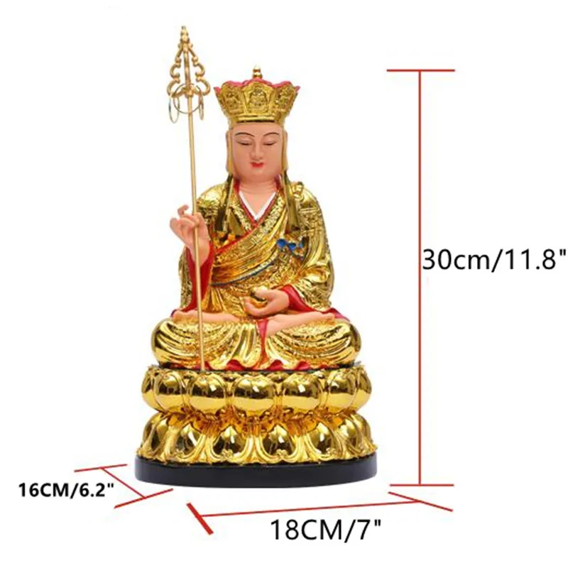 30cm / 11.8inch Buddha Statue Resin Ksitigarbha; Ksitigarbha Bodhisattva; Jizo Bodhisattva; Dizang Bodhisattva Fengshui Goodluck