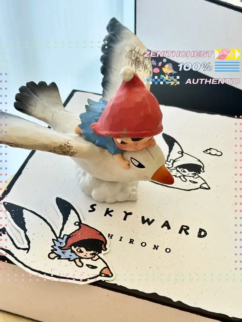 Pop mart hirono skyward série anime figura de ação ornamento estatuetas hirono coleção decoração para casa bonecas de mesa modelo crianças presente