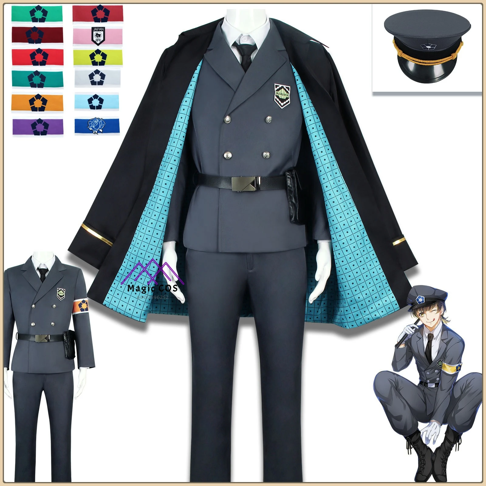 

Hot Anime Blue Lock Bachira/Isagi/Chigiri Cosplay Outfit Blue Uniform Set Anime Clothes (Men's) for Comic Con & Halloween