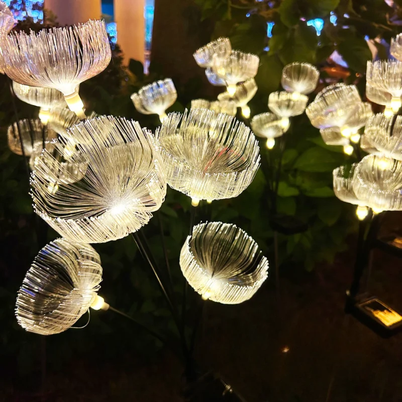 Solar 6 LEDs Fiber Optic Jellyfish Ambient Mood Light Suitable for Garden, Courtyard, Corridor, Pathway Decoration Lawn Lamp