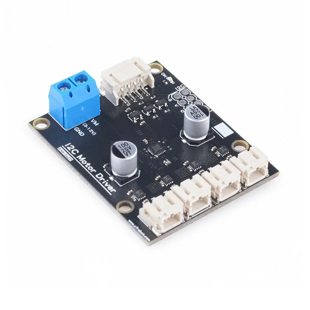 4 Channel I2C DC Motor Driver Module IIC Communication Smart Car Motor Controller 5V Logic Voltage 3-12V Drive Voltage Board