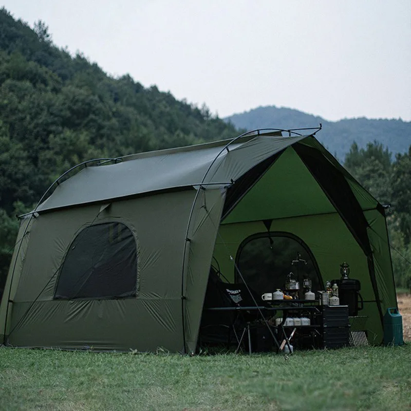 

Outdoor Waterproof Car Canopy Camping Tent with Aluminum Pole and Nylon Rain Fly Beach Travel Trailer Shade Tarp Awning