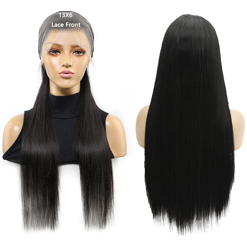

Синтетический парик 13×6 HD Lace Front, длинные прямые волосы, естественная линия роста, подходит для повседневного ношения и вечеринок, без клея, термостойкий