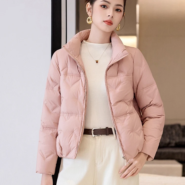 

Женская зимняя теплая куртка-пуховик свободного кроя, белая куртка с воротником-стойкой, корейская верхняя одежда для поездок на работу Faion