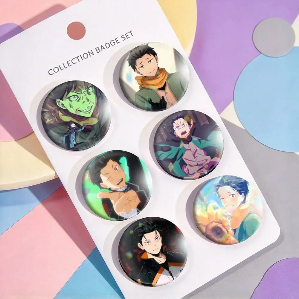 Re Zero-O N-Natsuki Subaru  25 32 44 58 75mm Badges Personalized Round Brooches Pins Accessory Gift