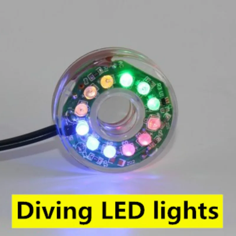 Fuente de escritorio de agua pequeña/pequeña, pecera, acuario, bonsái, decoración, 12LED, buceo, luces de colores, 220V