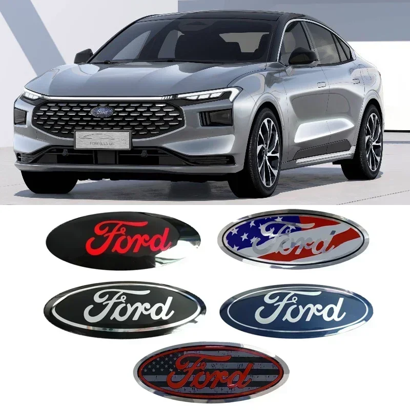 12.5x5cm ABS Car Emblem for Ford Ranger Explorer Focus 3 Fiesta Fusion Escape Kuga Transit Edge Mondeo Front Badge Rear Sticker