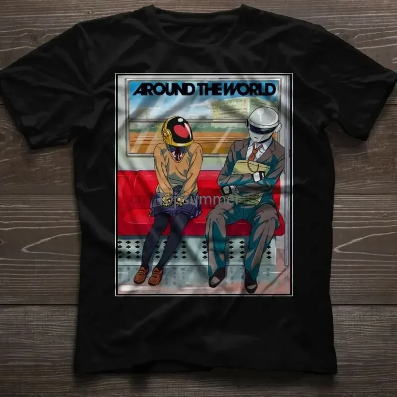 

Daft Punk Around The World Shirt Oversized Graphic Tshirts for Women Gifts for Men Graphic Tee Men White T Shirt