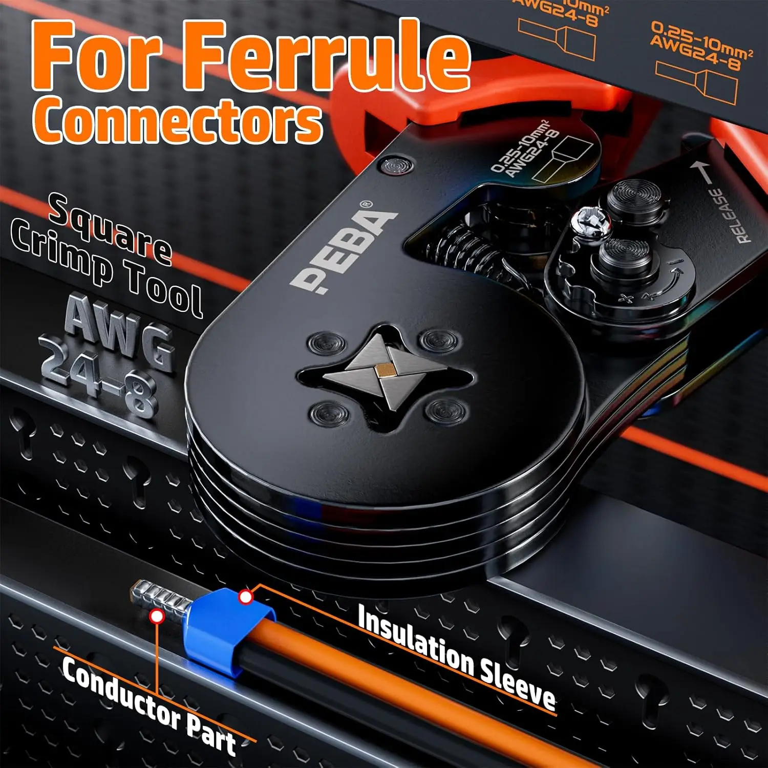 24 حجمًا من حلقات الأسلاك ومجموعة أدوات العقص ذاتية الضبط للأسلاك الكهربائية، وأطراف DIY - AWG28-7