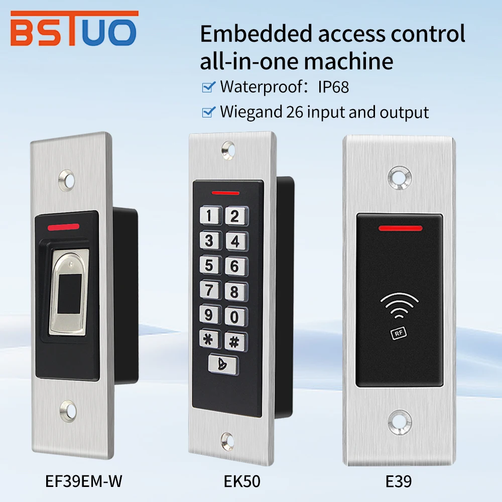 Embedded Design Mounted IP66 Outdoor Standalone Door Locks Fingerprint Access Control System,Biometric Fingerprint Card Readers