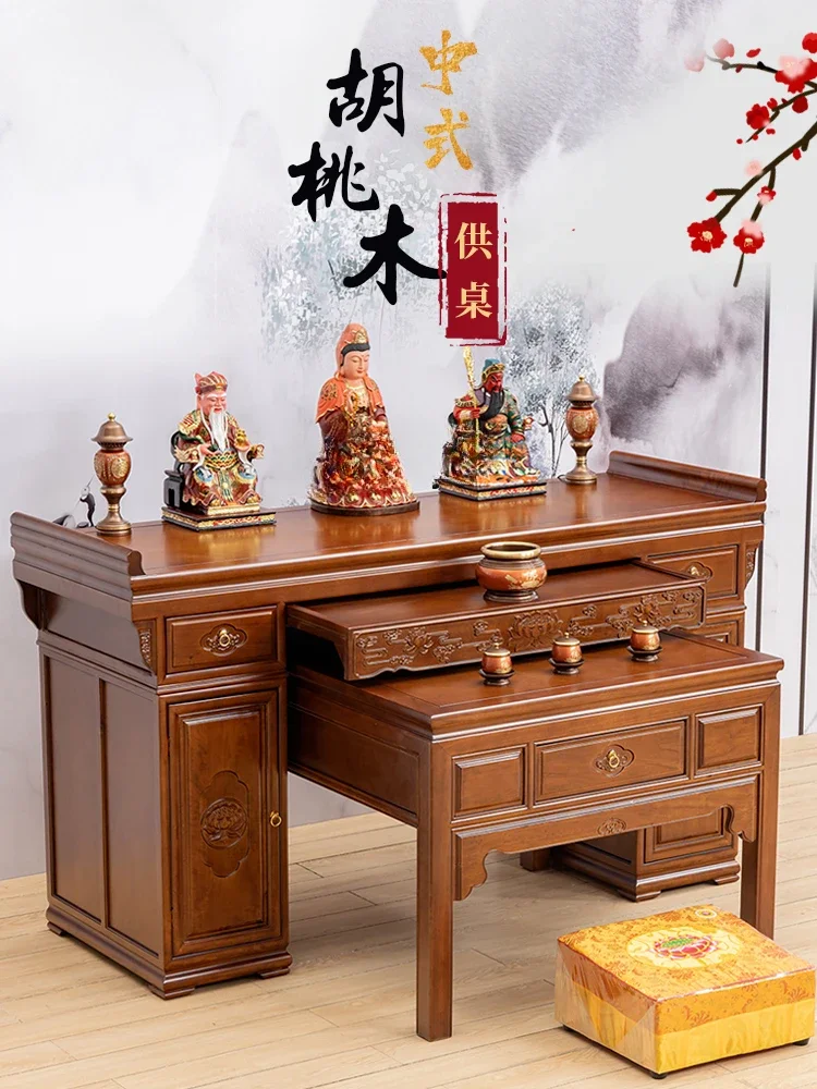 Solid Wood a Long Narrow Table Altar Buddha Shrine Buddhist Hall Home Buddha Table Living Room Prayer Altar Table