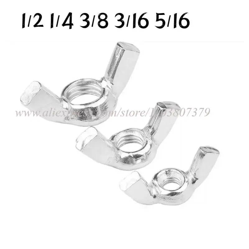 Butterfly Nuts Carbon Steel Wing Nut Fastening Nut 1/2 1/4 3/8 3/16 5/16 Inches