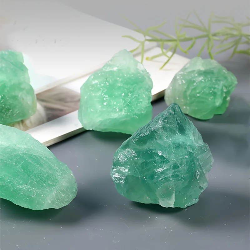 Raw Green Fluorite Stone, Natural Rough Crystals, Reiki Healing Root Chakra Crystal, Grounding Stone, Spiritual Protection Gift view 3