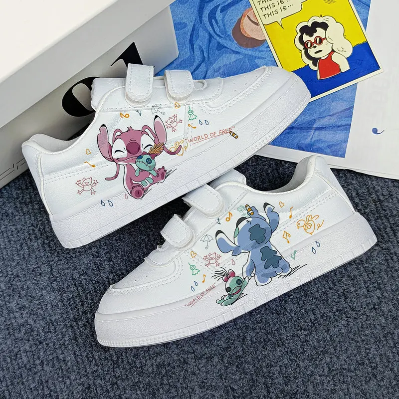 Disney bambini High Top Sneakers Lilo & Stitch Print scarpe sportive per bambini scarpe da Tennis per cartoni animati bianco Casual StellaLou Running