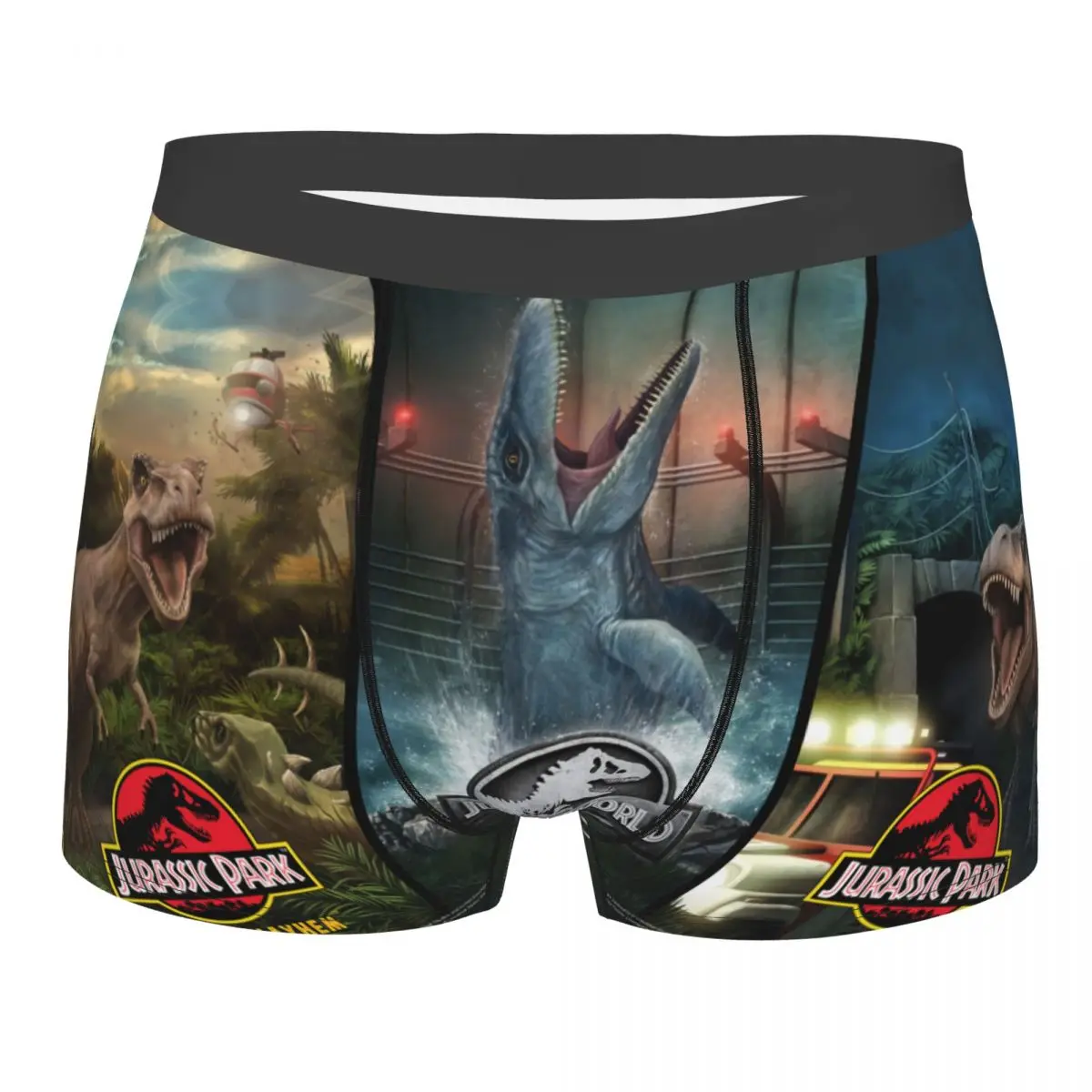 Custom Male Fashion Jurassic Park Arcade Underwear Dinosaur Movie Boxer Briefs Soft Shorts Panties Underpants