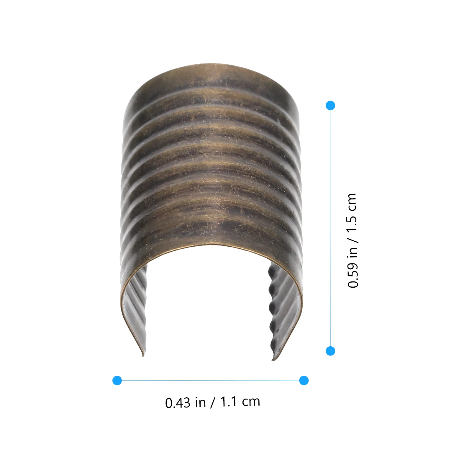 Clips de cordon à queue ouverte, 100 pièces, corde pliante, ouverture en fer, boucle métallique à sertir, fixation pliante de bureau