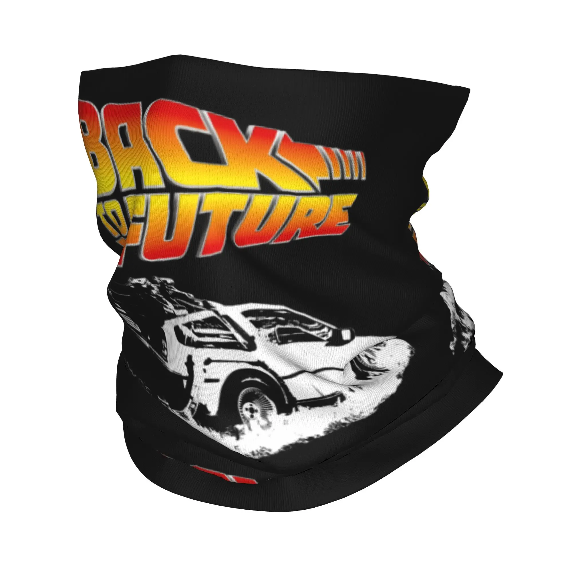 Back To The Future Bandana Neck Gaiter UV Protection Face Scarf Cover Women Men DeLorean Fire Tracks Headwear Tube Balaclava