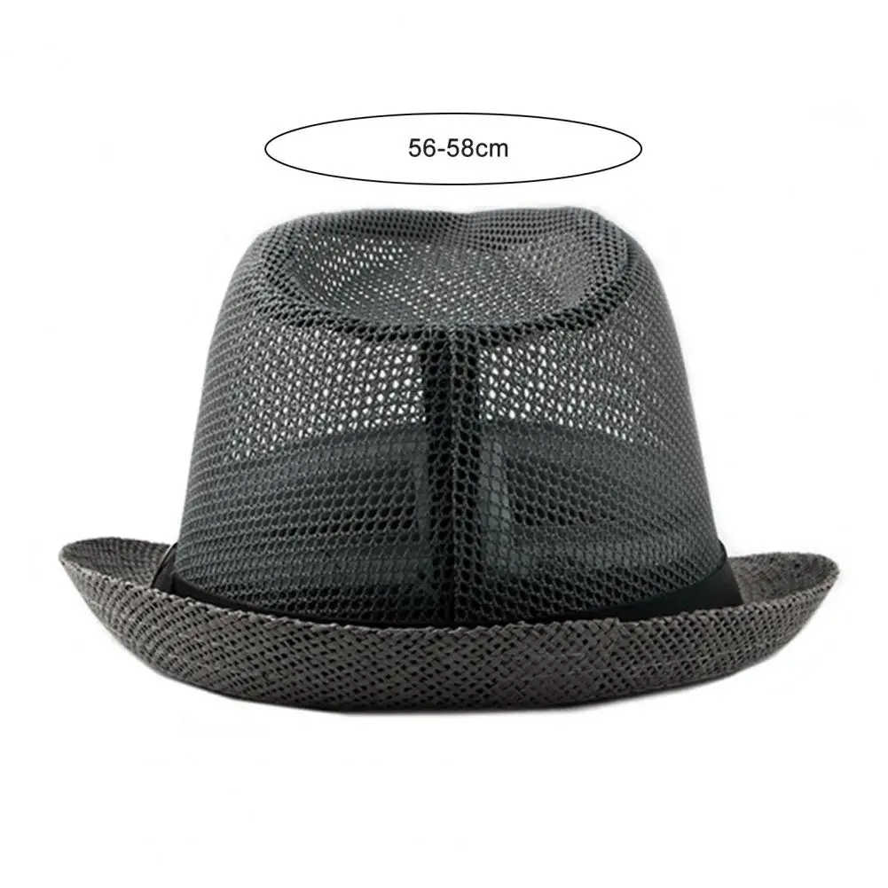 Men Women Panama Hat Vintage British Style See-through Hollow Out Cowboy Men Mesh Hat Headwear Summer Sun Protection Gorras